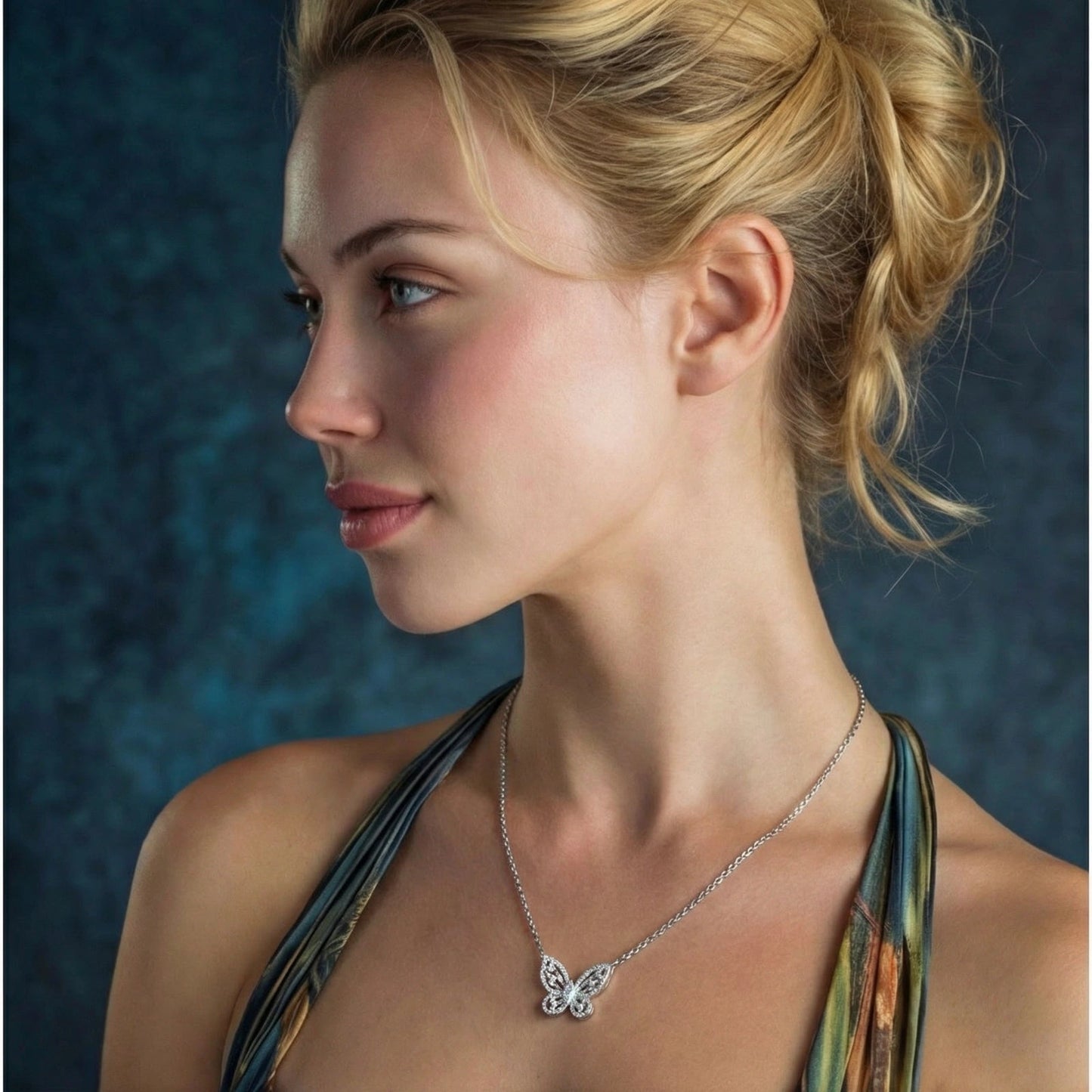 Radiant Butterfly Moissanite Necklace Luxunae