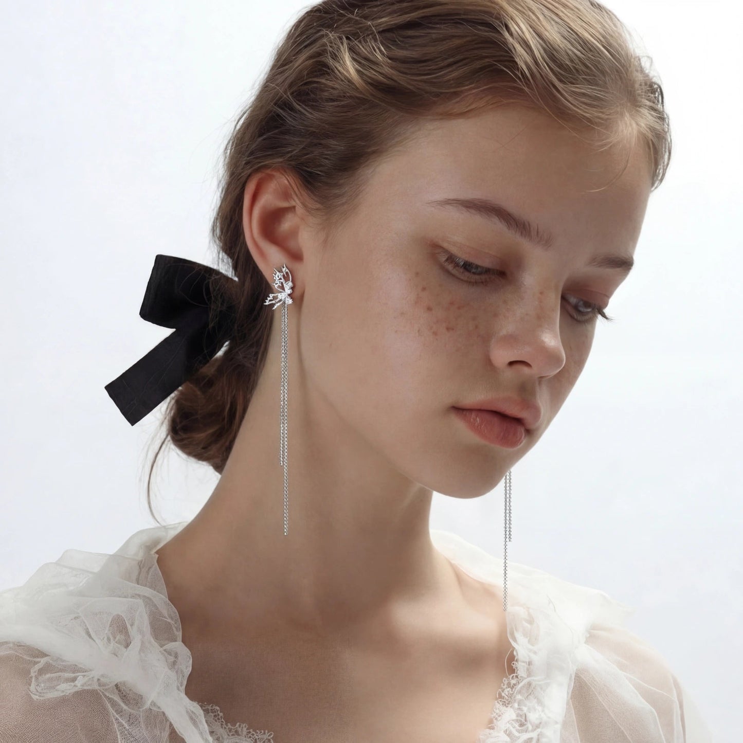 Ethereal Leaf Cascade Earrings Luxunae