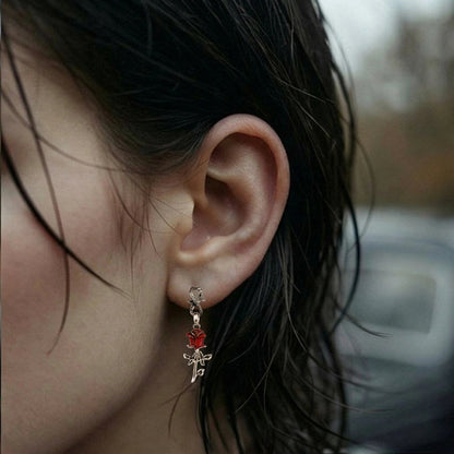 Serpent Rose Earrings Luxunae