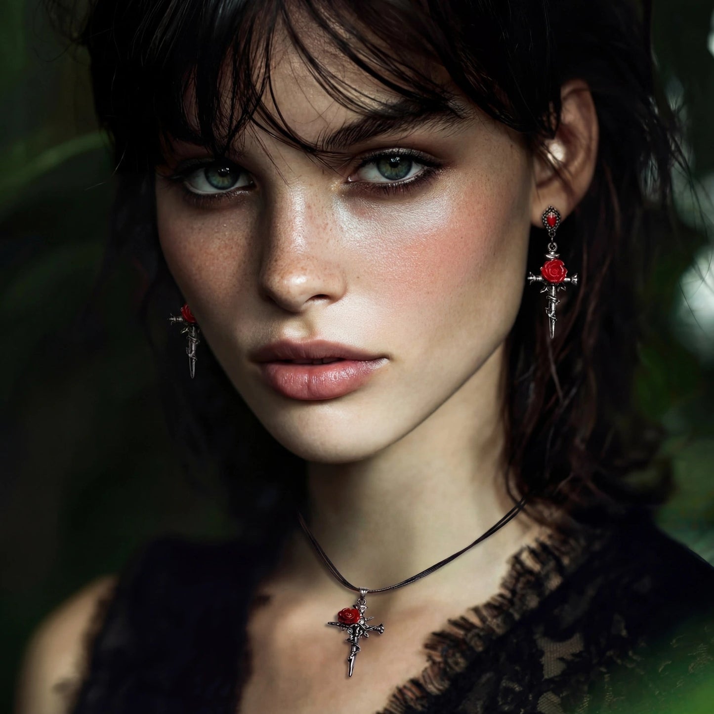 Thorned Rose Cross Set Luxunae