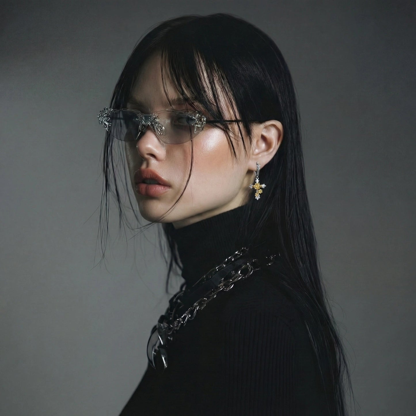 Sacred Rose Cross Hoops Luxunae