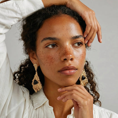 Grid Statement Earrings Luxunae