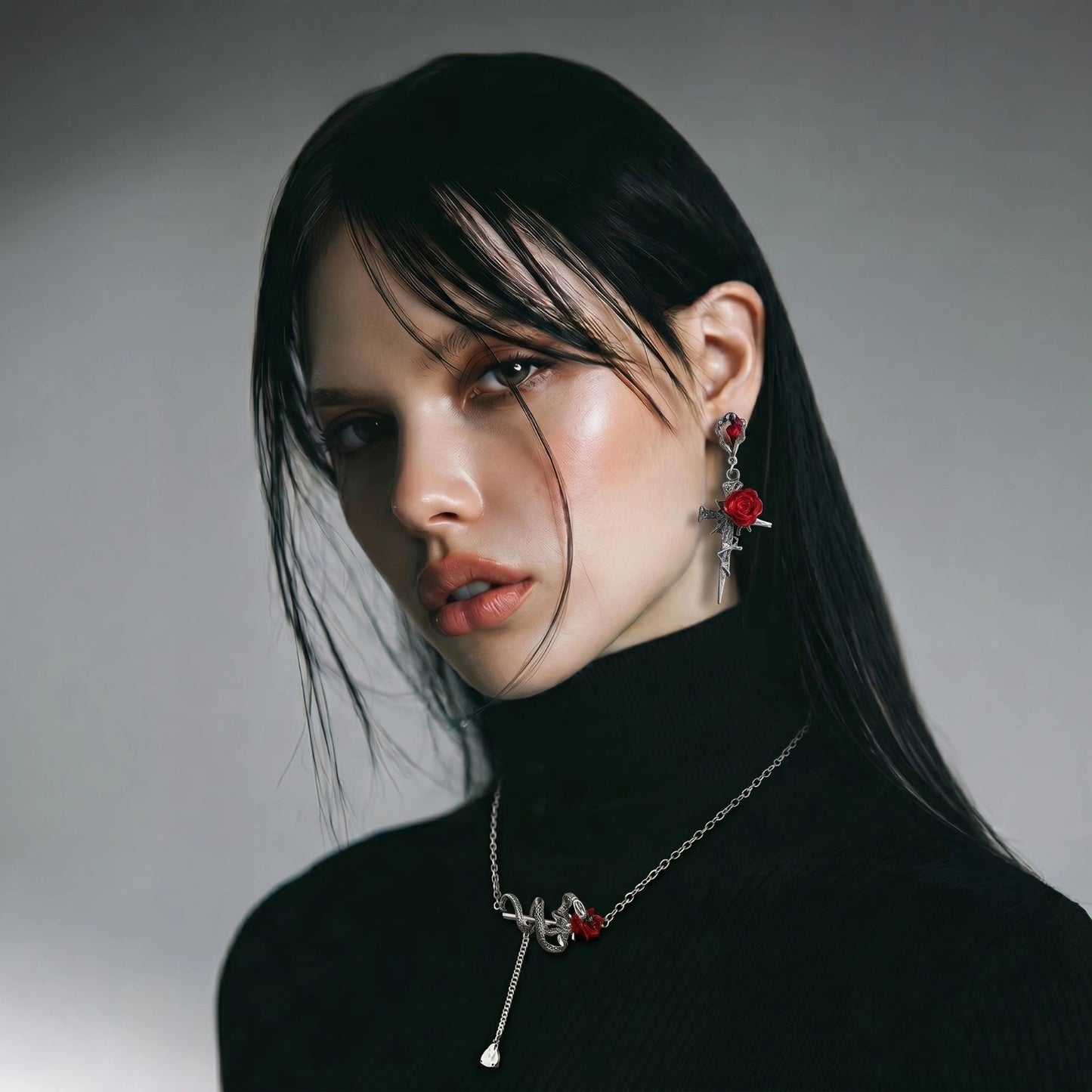 Thorn Rose Dagger Earrings Luxunae
