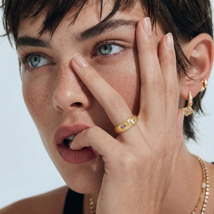 Dual Gem Statement Ring Luxunae