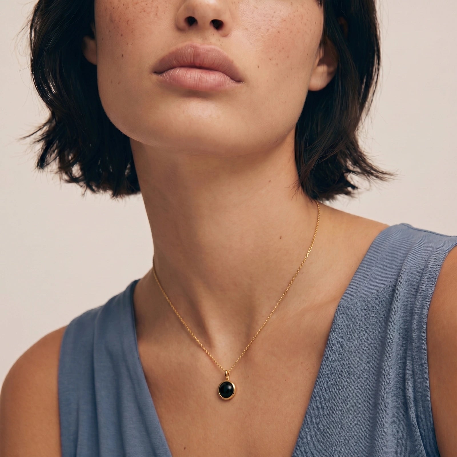 Midnight Agate Circle Necklace Luxunae